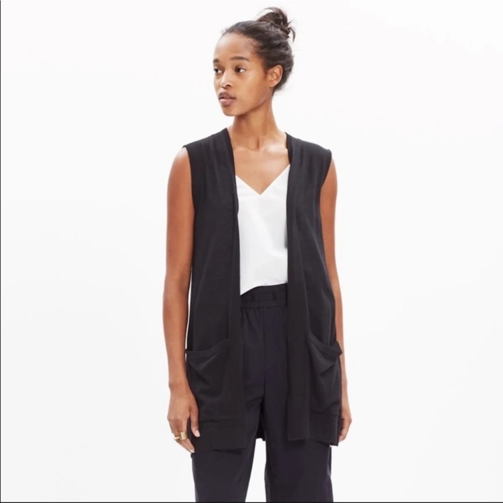 Madewell Black Lightweight Vest Size Small